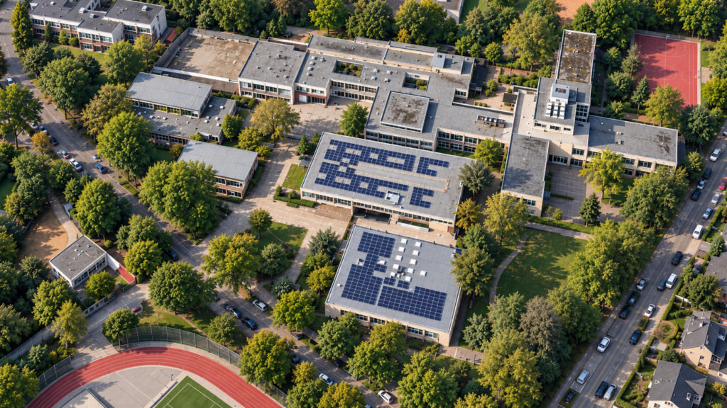 Viersen Schule mit Stromabnahme
